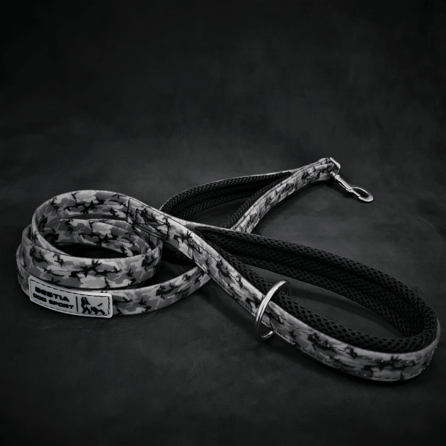 BESTIA DOG SPORT dual handle leash grey camo