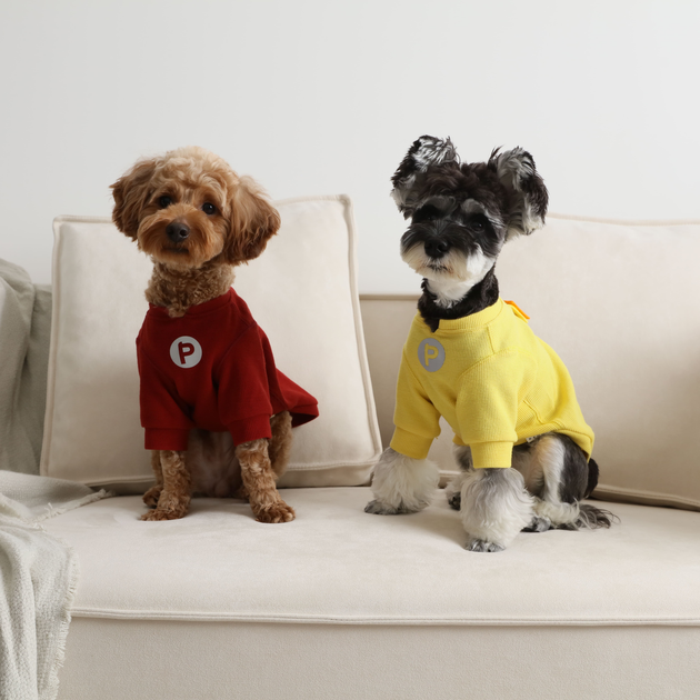 Embroidery Waffle T-Shirt - Yellow