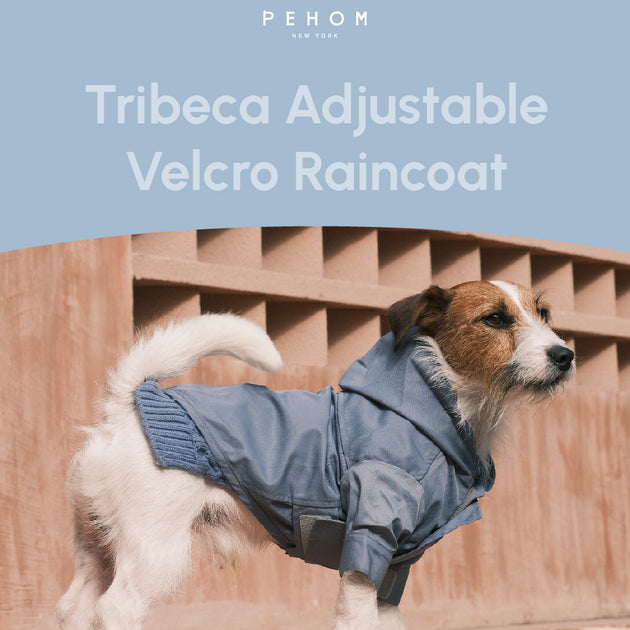 Tribeca adjustable velcro raincoat - Light Blue
