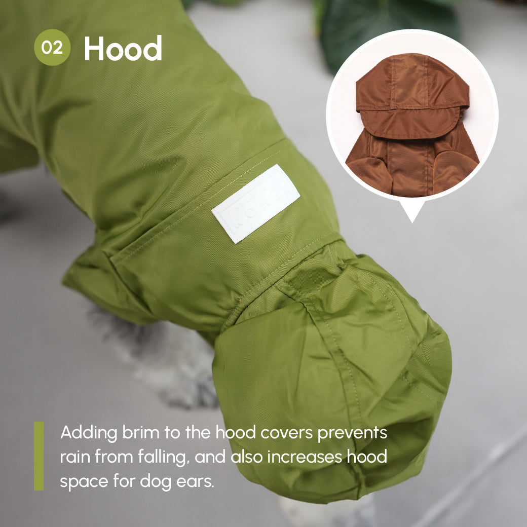 Tribeca adjustable velcro raincoat - Olive