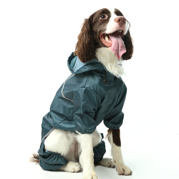 Ultralight Full covered hooded waterproof dog jacket - Blue