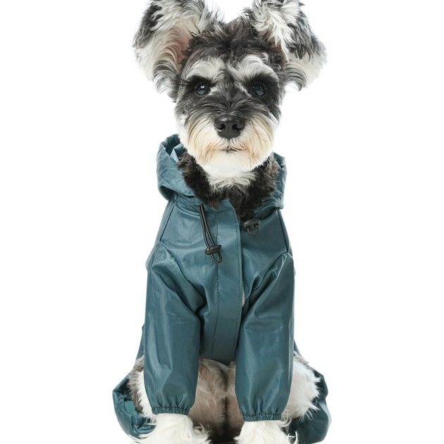 Ultralight Full covered hooded waterproof dog jacket - Blue